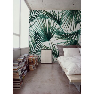 Wallpaper Paradise Green Palm Leaves